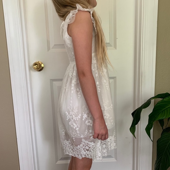 White lace summer dress with bow in the back 7T - Picture 8 of 16